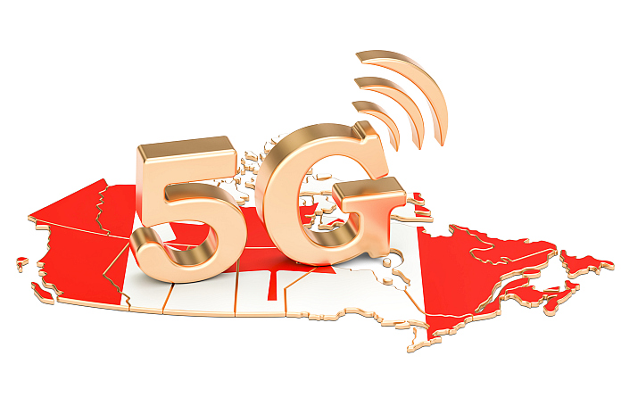 5G in Canada concept, 3D rendering isolated on white background